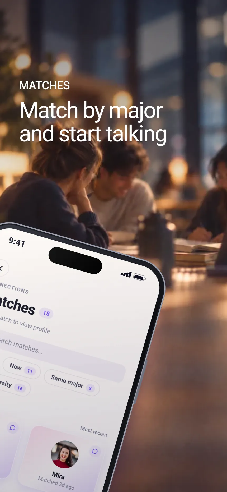 Connections: connect by major and start talking